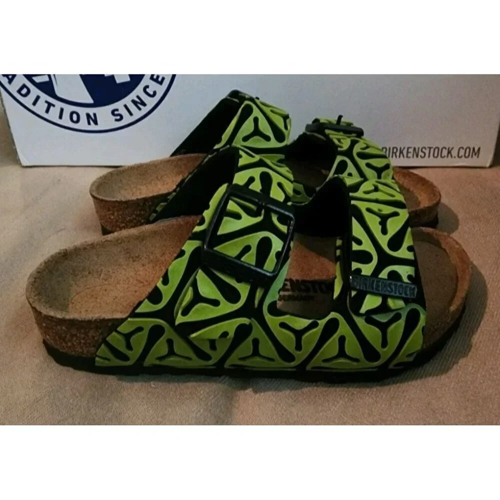 Birkenstock Arizona Kids Sandal Seaweed Black Green Size 26 Narrow US 8 - New
